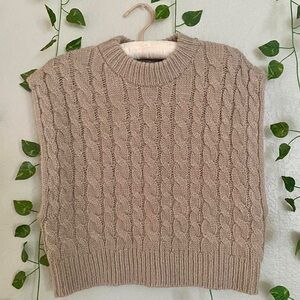 Forever 21 Taupe Knit Sweater Vest Size M